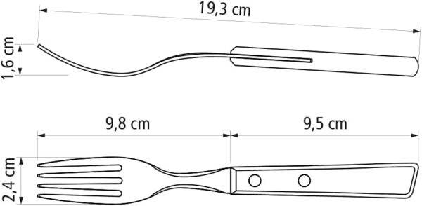 Kuchya Tramontina TRADICIONAL Steakgabel Set, 3 Stück, Naturholzgriffe – Bild 4