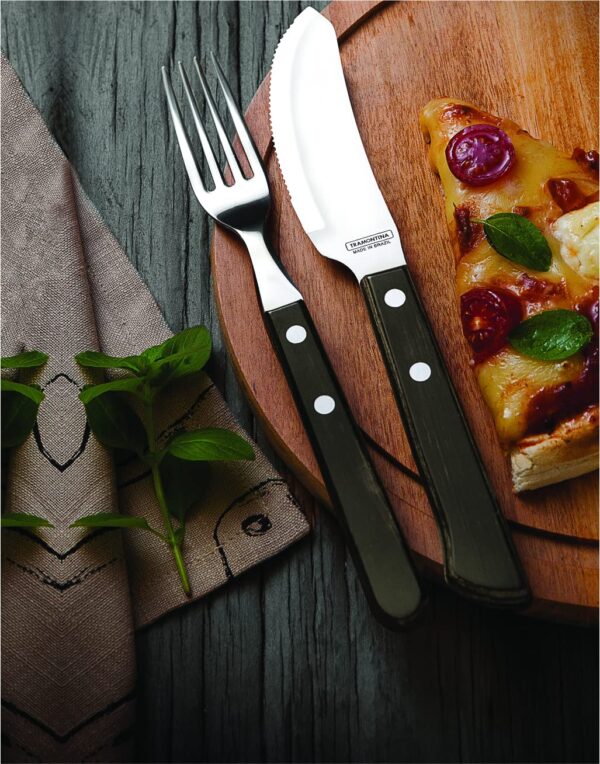 Kuchya Tramontina Pizzamesser, 10 cm, Edelstahl, FSC-zertifizierter Holzgriff, Messer, spezielle Klinge – Bild 5