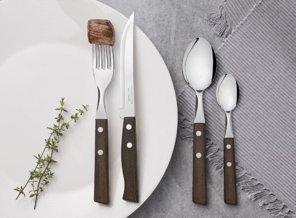 Kuchya Tramontina TRADICIONAL Steakgabel Set, 3 Stück, Naturholzgriffe – Bild 6